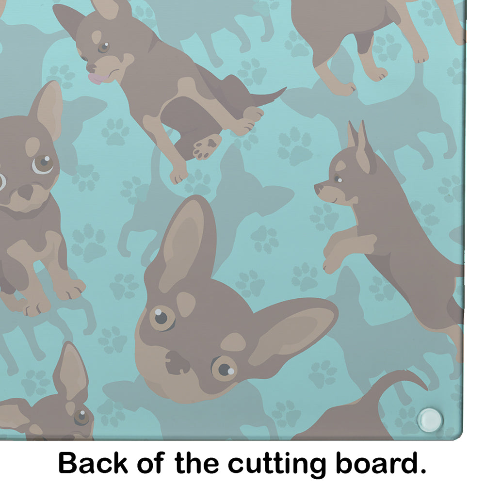 Chocolate Chihuahua Glass Cutting Board Large