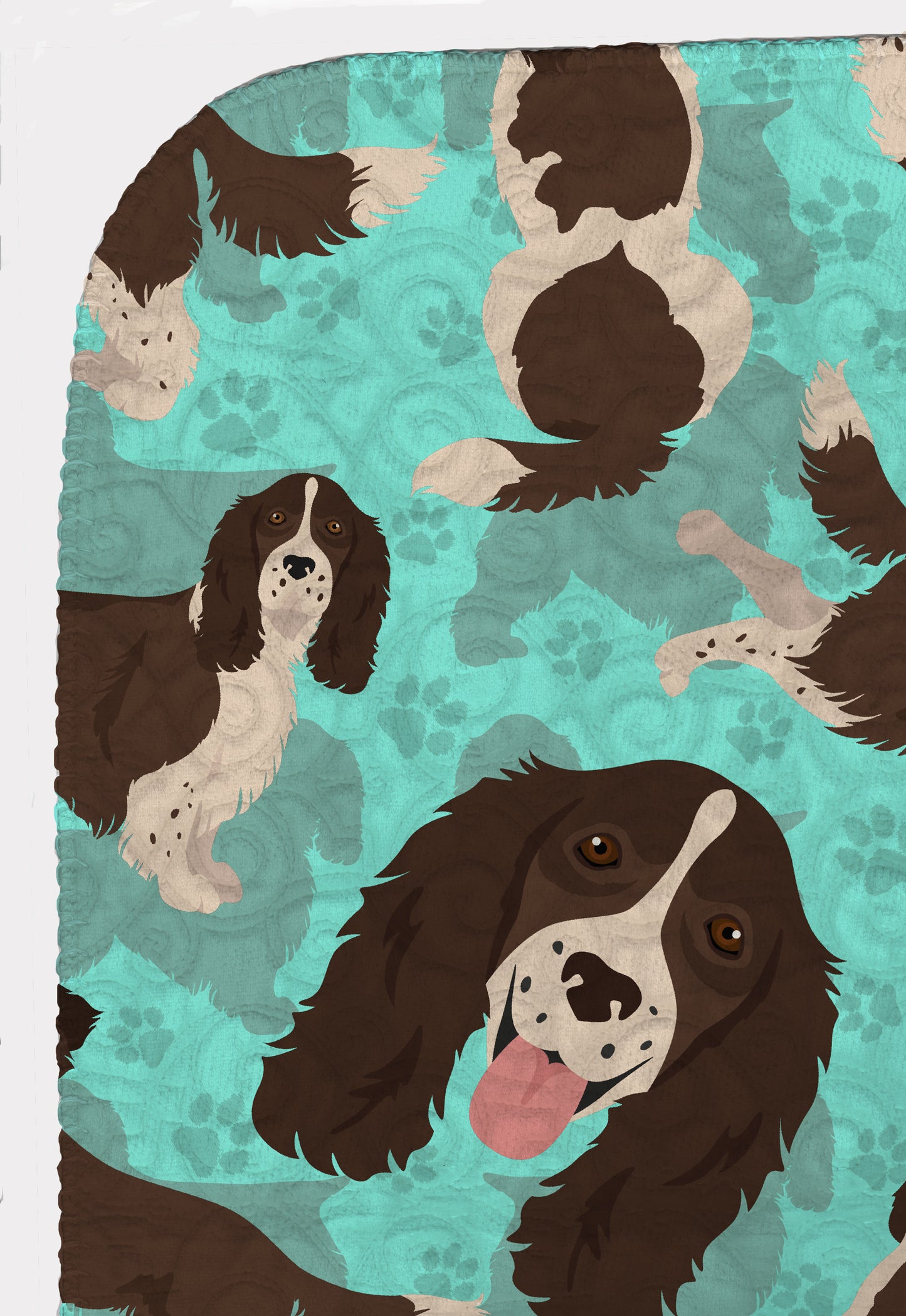 Liver English Springer Spaniel Quilted Blanket 50x60