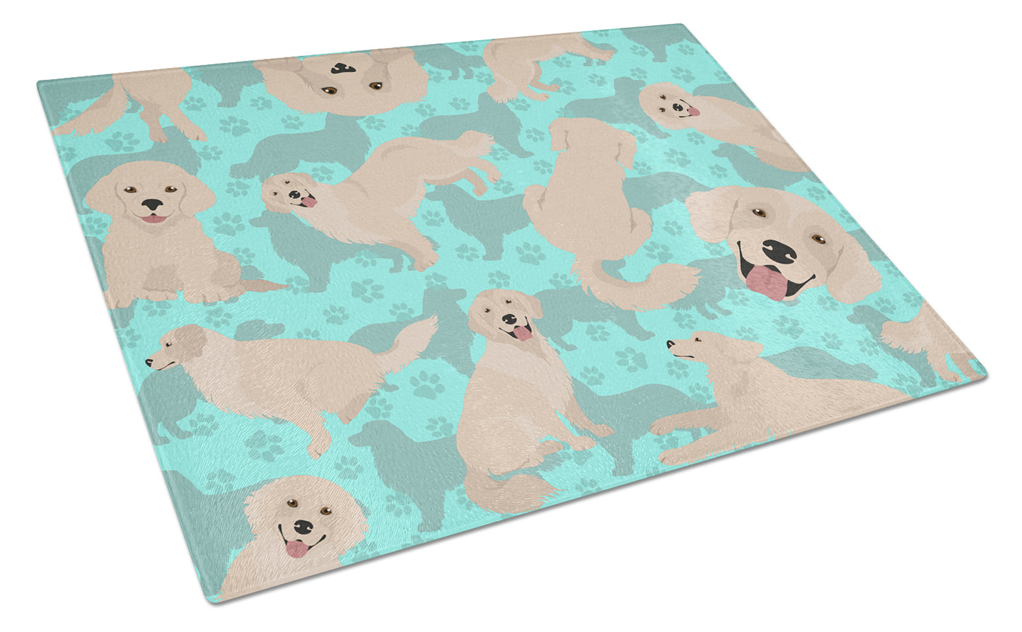 Buy this Cream Golden Retriever Glass Cutting Board Large