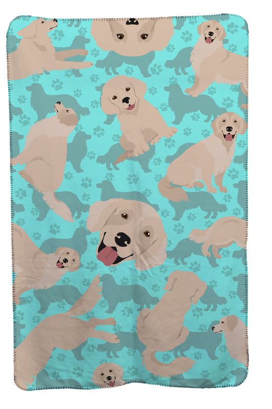 Buy this Cream Golden Retriever Soft Travel Blanket with Bag