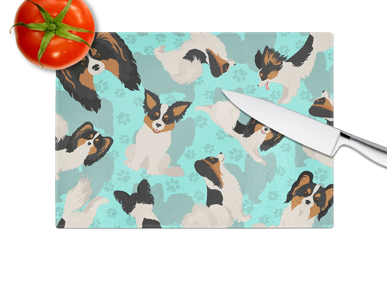 Tricolor Papillon Glass Cutting Board Large
