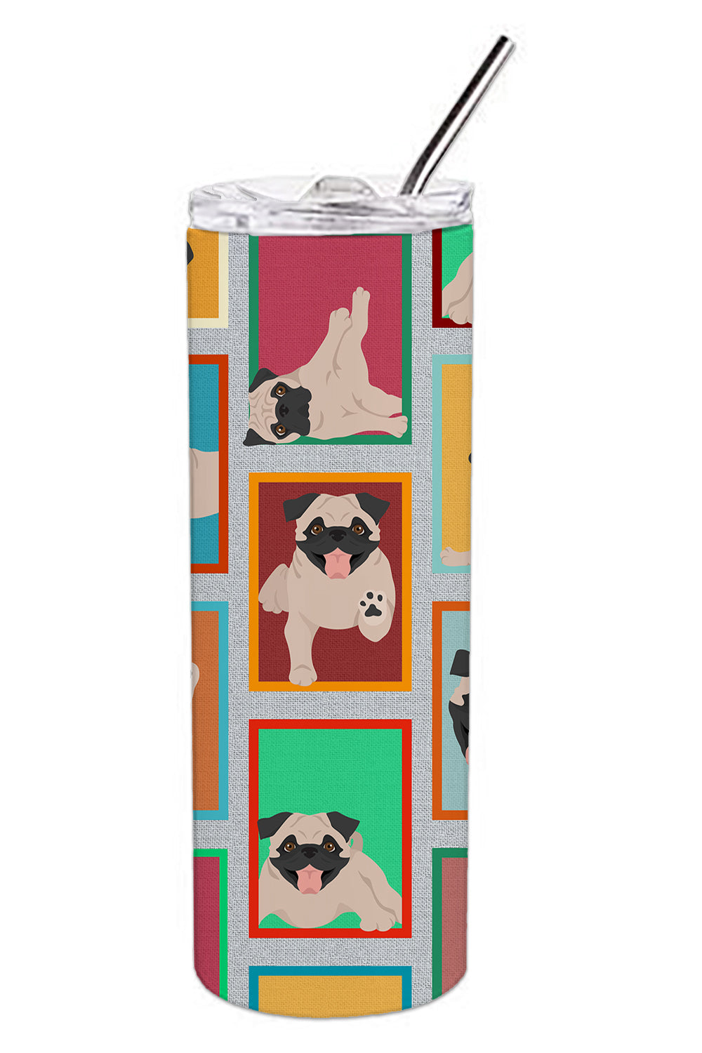 Buy this Lots of Fawn Pug Stainless Steel Skinny Tumbler