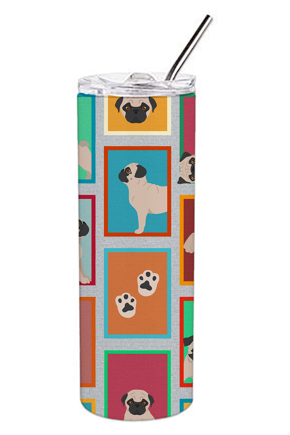 Lots of Fawn Pug Stainless Steel Skinny Tumbler
