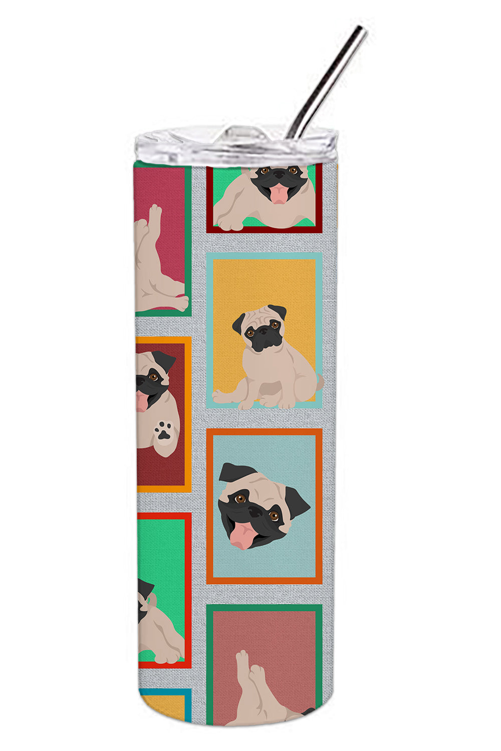 Lots of Fawn Pug Stainless Steel Skinny Tumbler