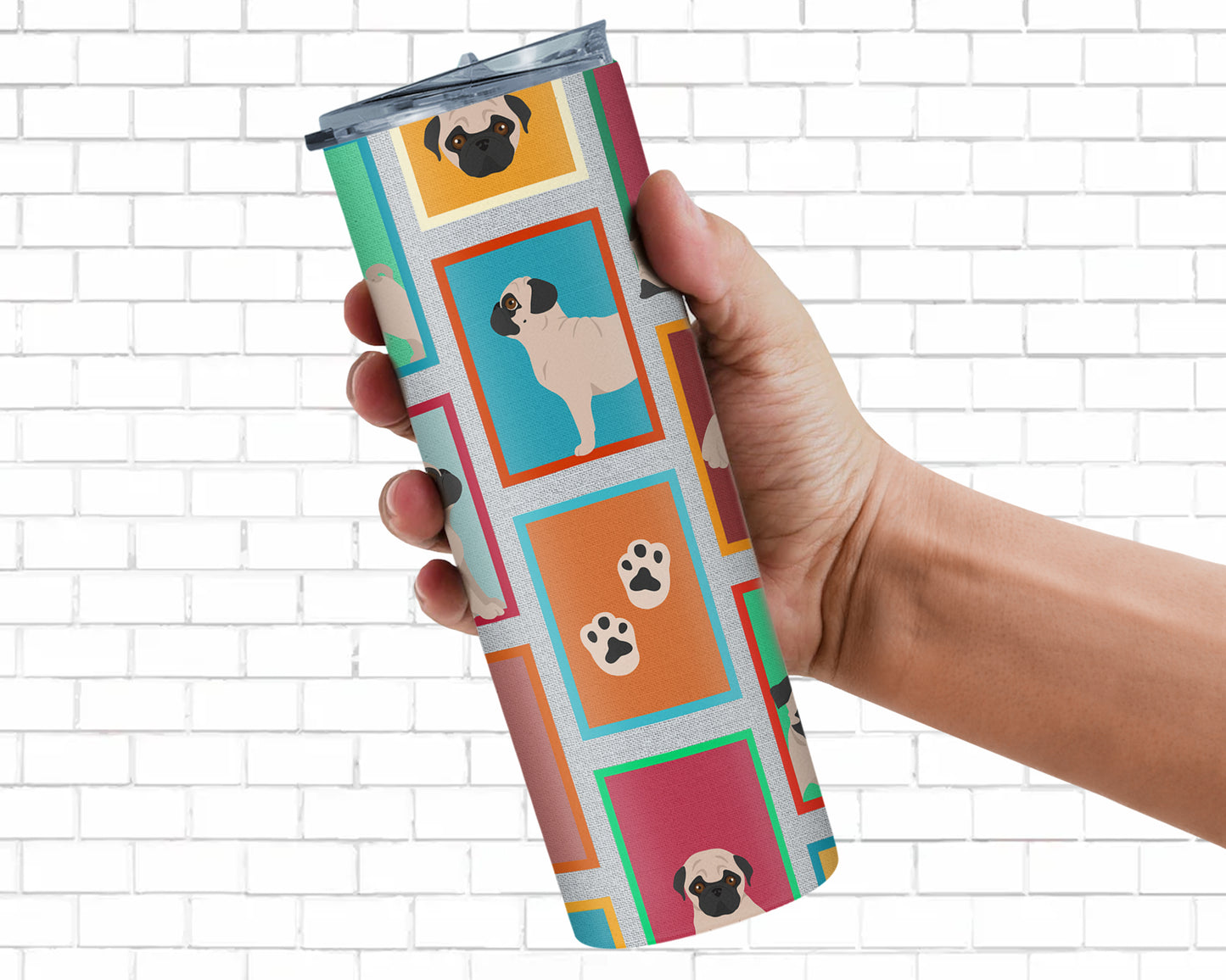 Lots of Fawn Pug Stainless Steel Skinny Tumbler