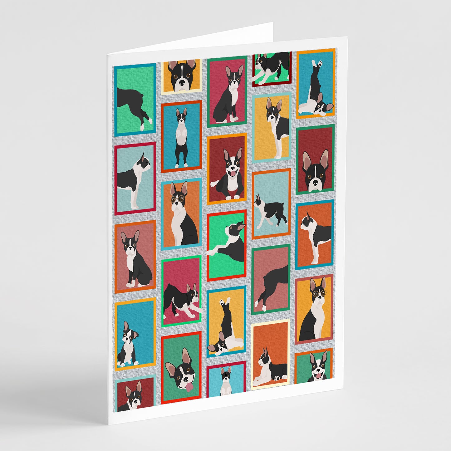 Buy this Lots of Boston Terrier Greeting Cards Pack of 8