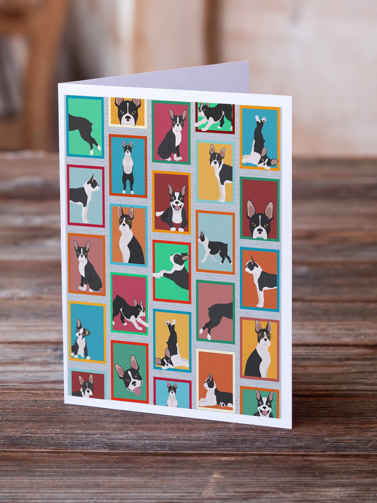 Lots of Boston Terrier Greeting Cards Pack of 8