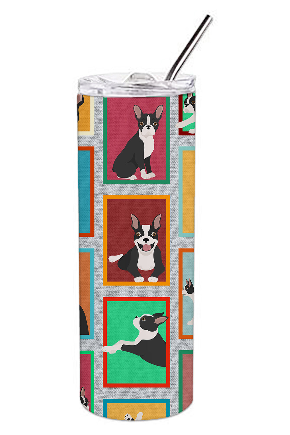 Buy this Lots of Boston Terrier Stainless Steel Skinny Tumbler