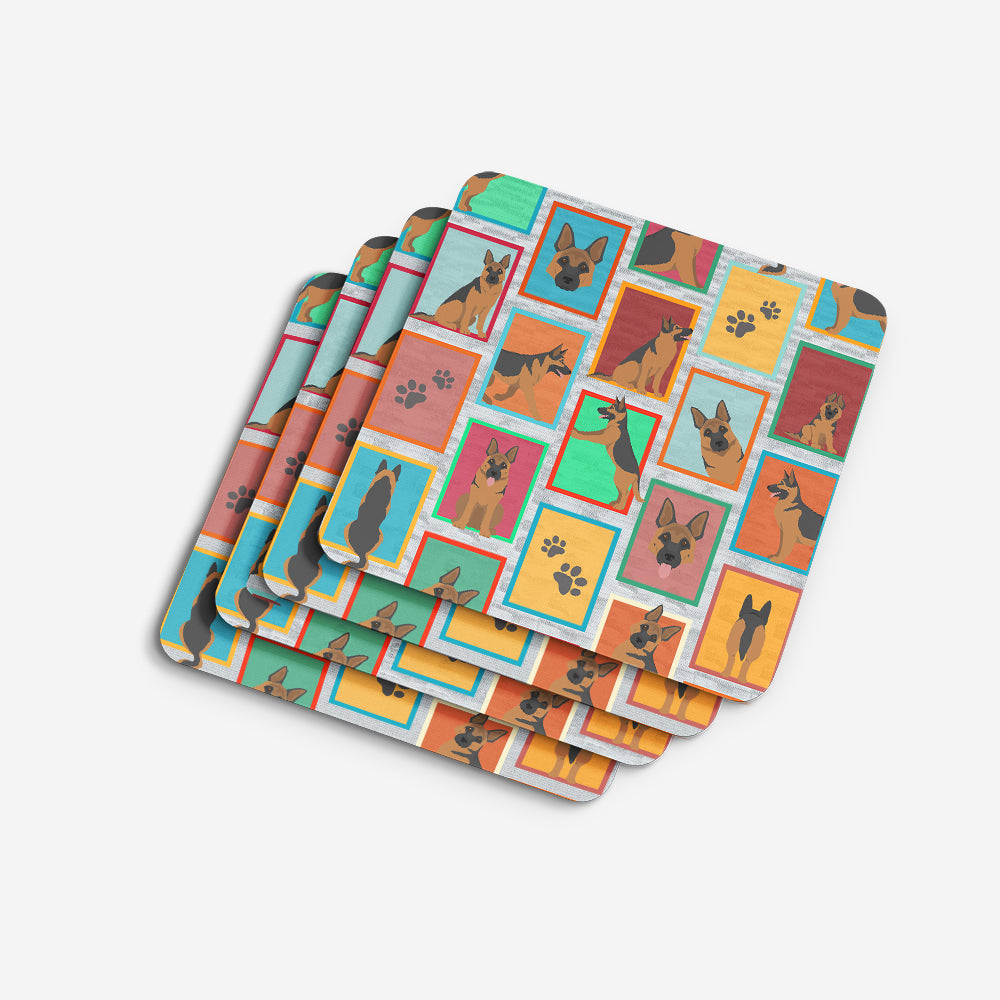 Lots of German Shepherd Foam Coasters