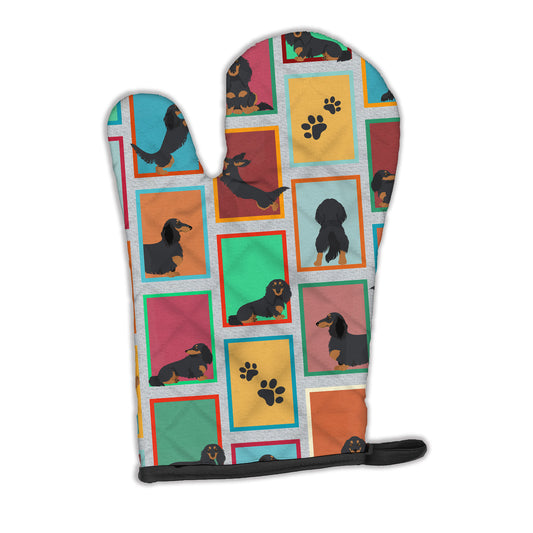 Buy this Lots of Longhaired Black Tan Dachshund Oven Mitt