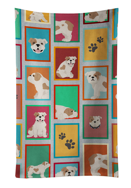 Buy this Lots of Piebald English Bulldog Kitchen Towel