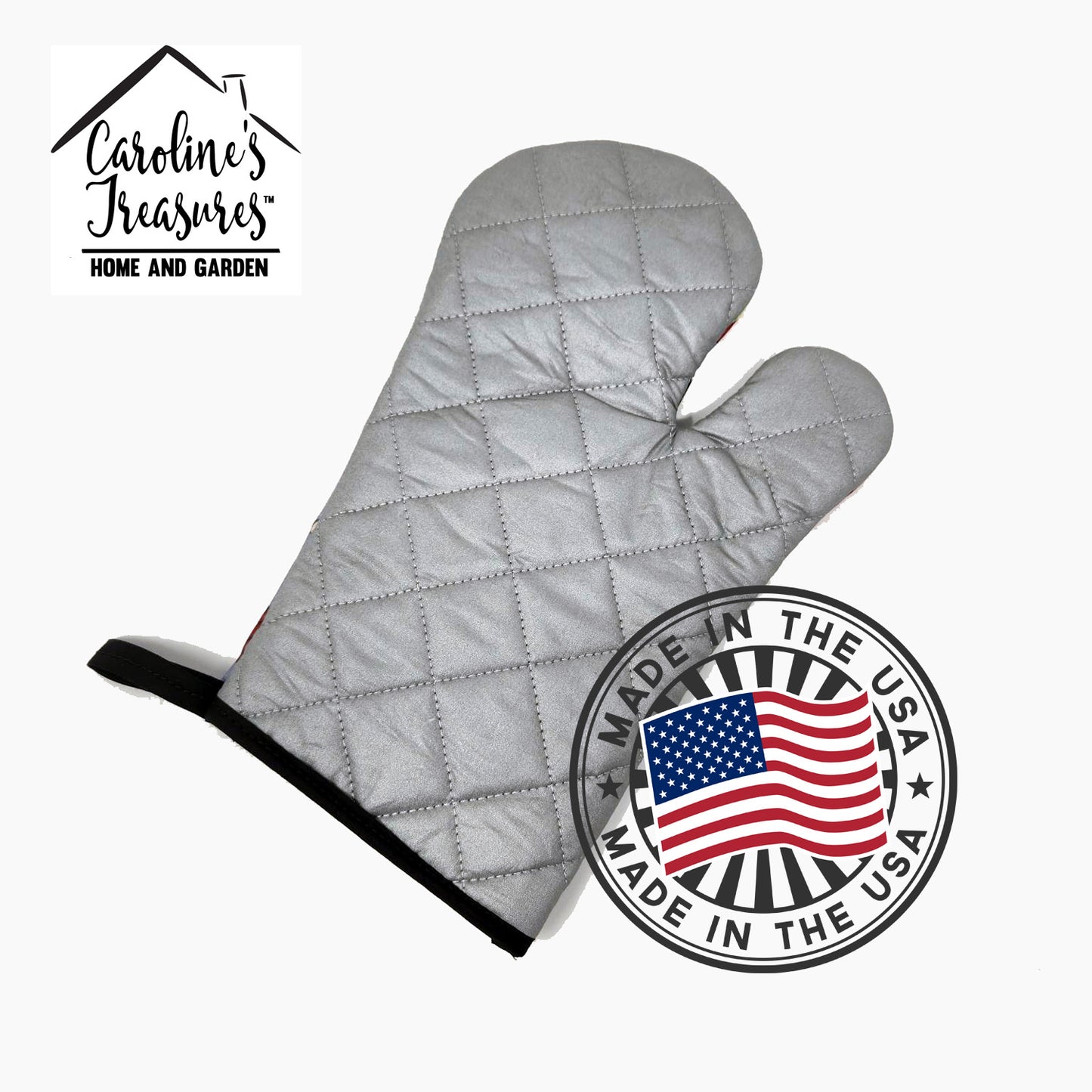 Lots of Piebald English Bulldog Oven Mitt