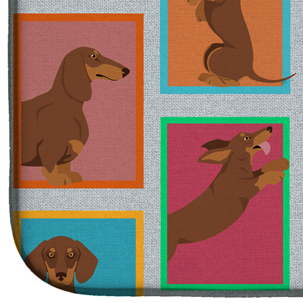 Lots of Chocolate and Tan Dachshund Dish Drying Mat