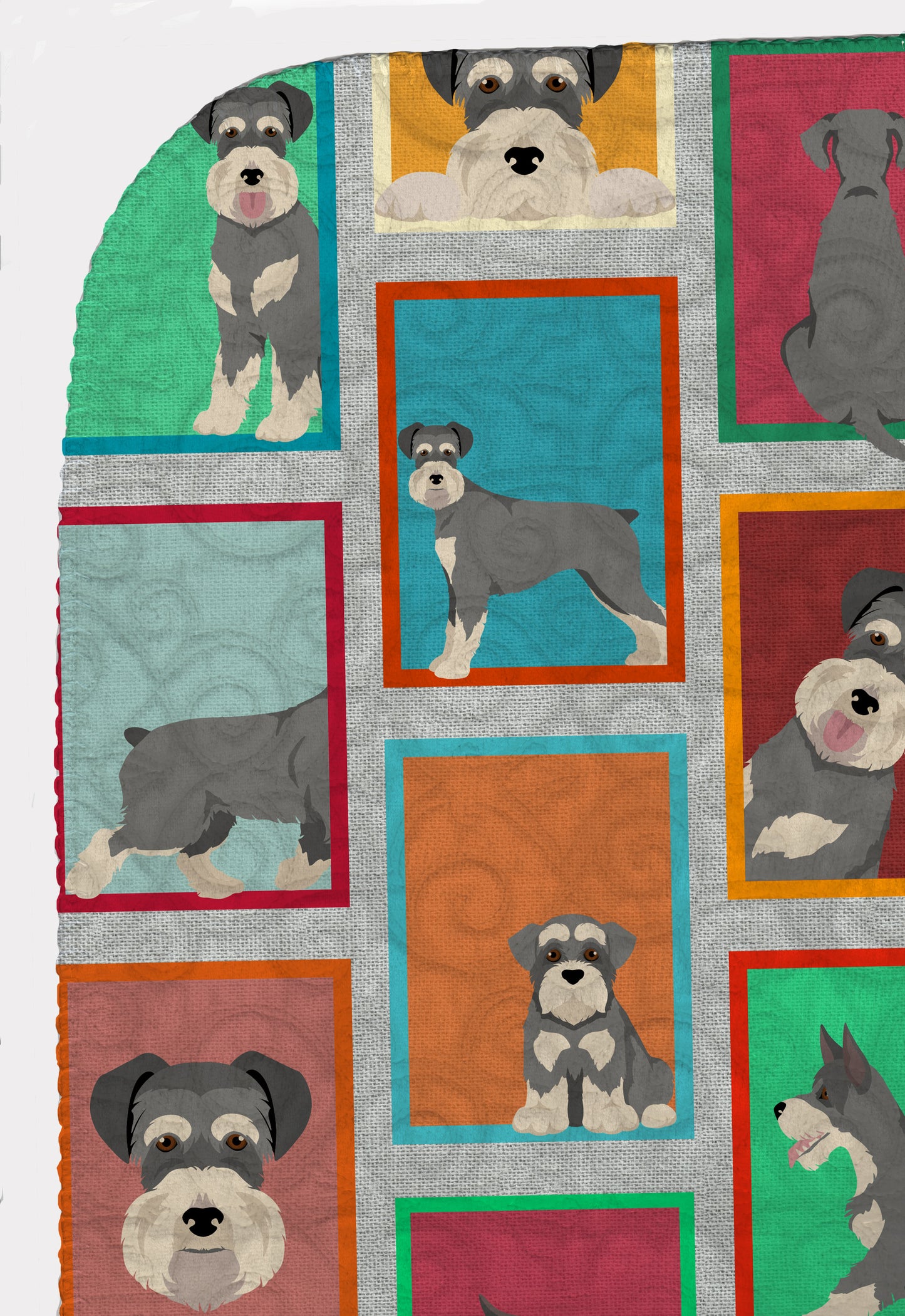 Lots of Schnauzer Quilted Blanket 50x60