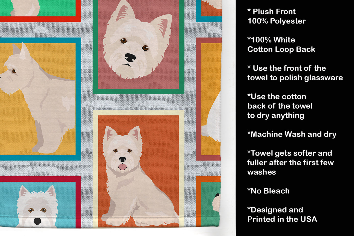 Lots of Westie Kitchen Towel