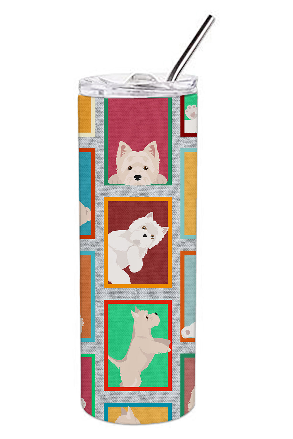 Buy this Lots of Westie Stainless Steel Skinny Tumbler