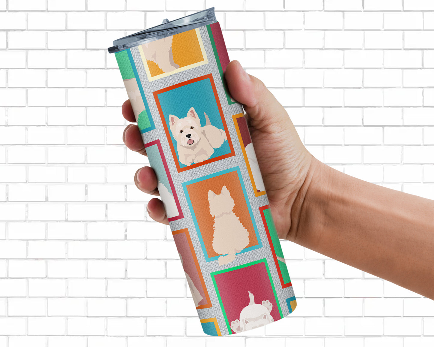 Lots of Westie Stainless Steel Skinny Tumbler