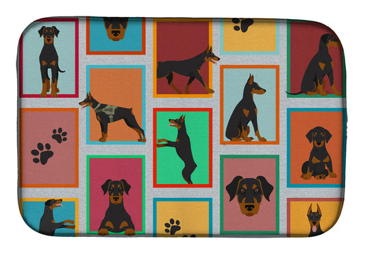 Buy this Lots of Doberman Pinscher Dish Drying Mat