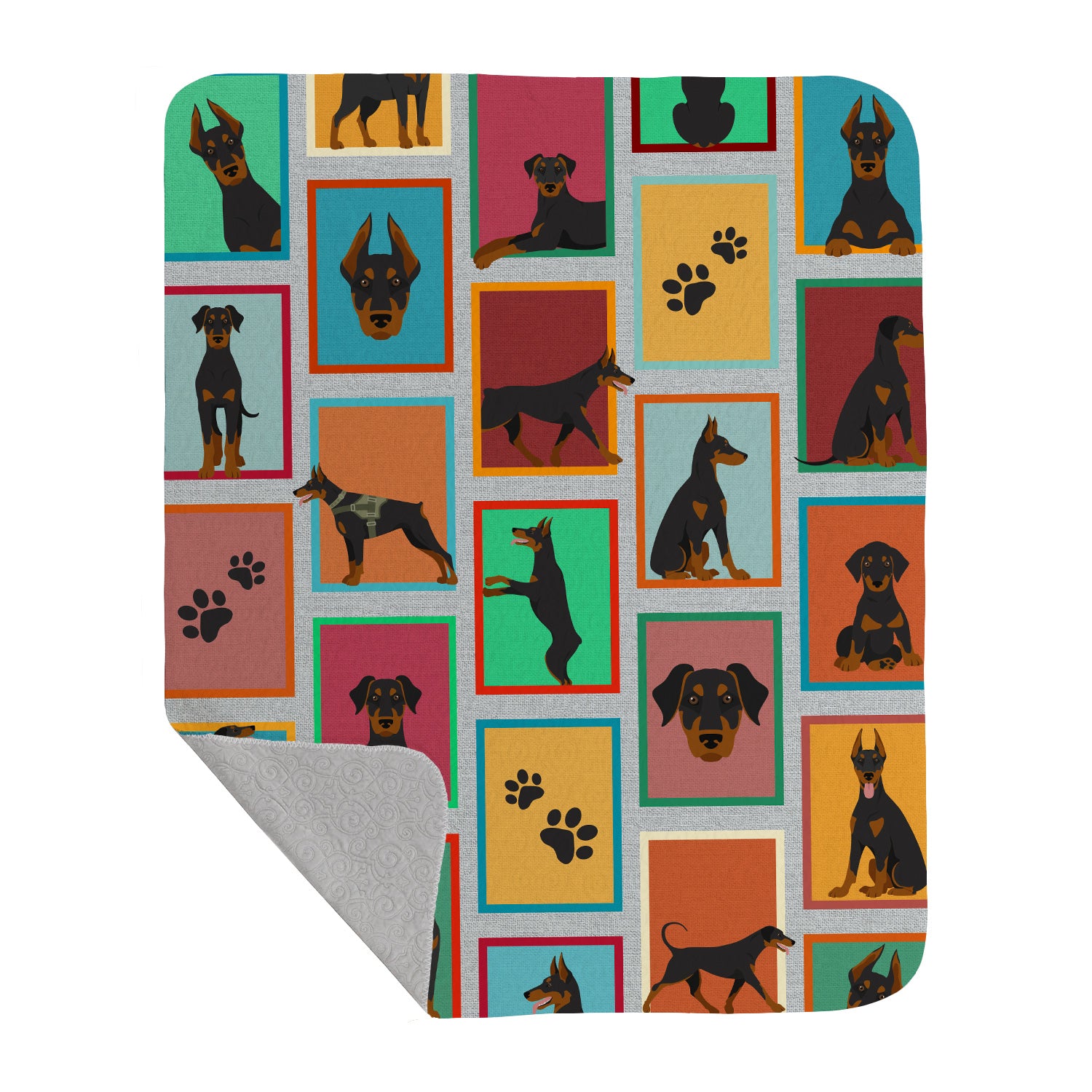 Buy this Lots of Doberman Pinscher Quilted Blanket 50x60