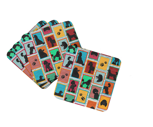 Buy this Lots of Black Standard Poodle Foam Coasters