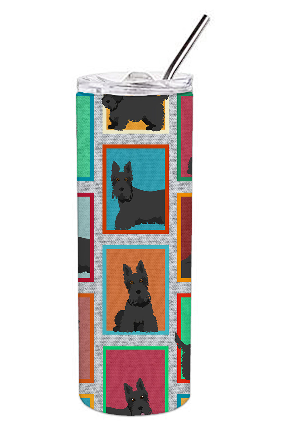 Lots of Scottish Terrier Stainless Steel Skinny Tumbler