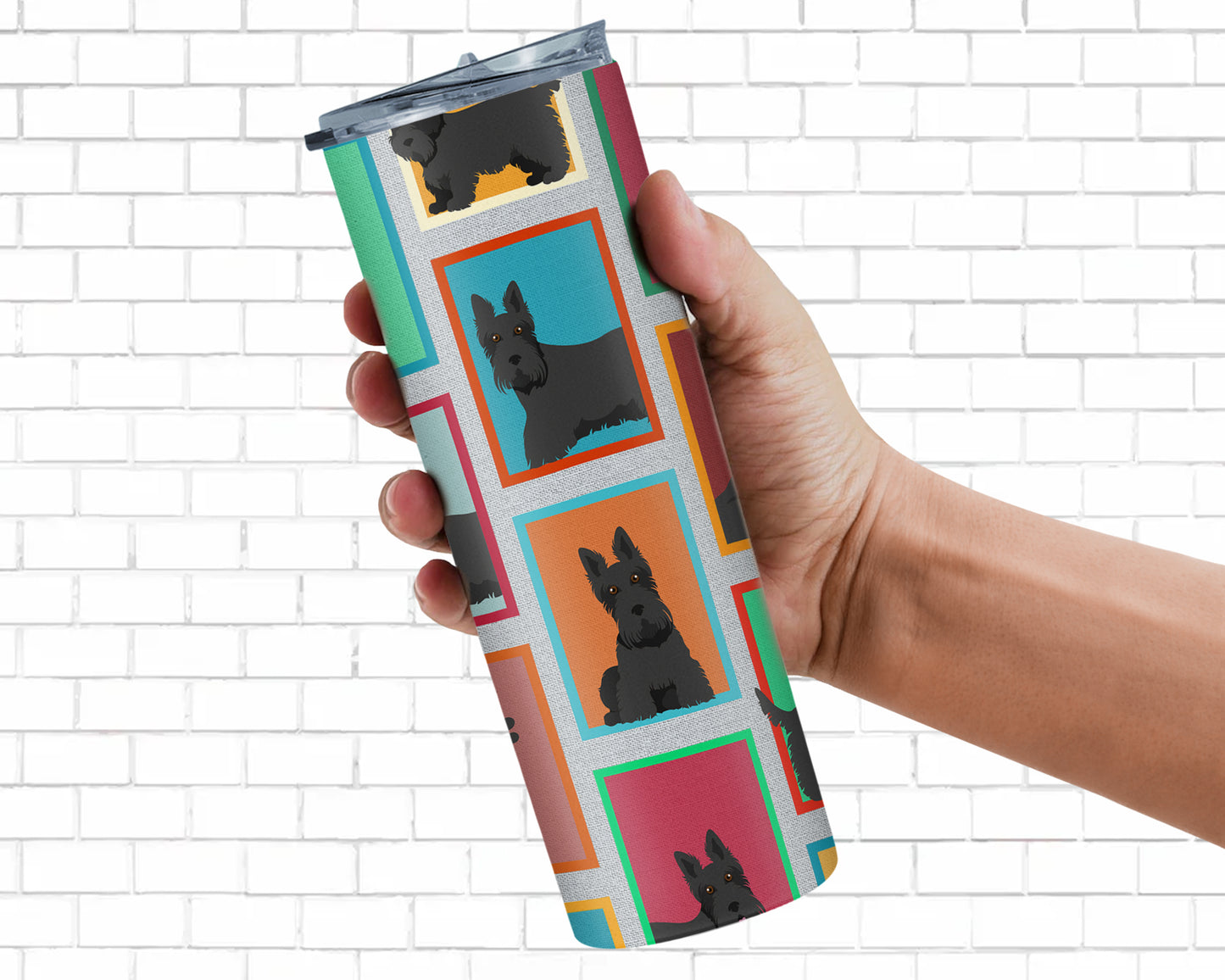 Lots of Scottish Terrier Stainless Steel Skinny Tumbler