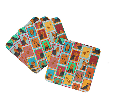Buy this Lots of Black and Tan Yorkie Foam Coasters