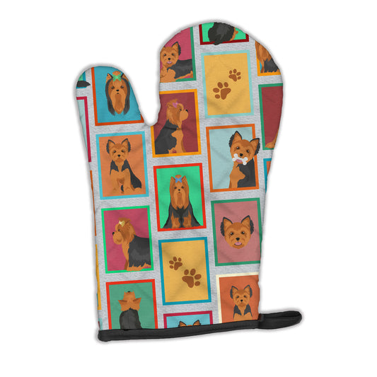 Buy this Lots of Black and Tan Yorkie Oven Mitt
