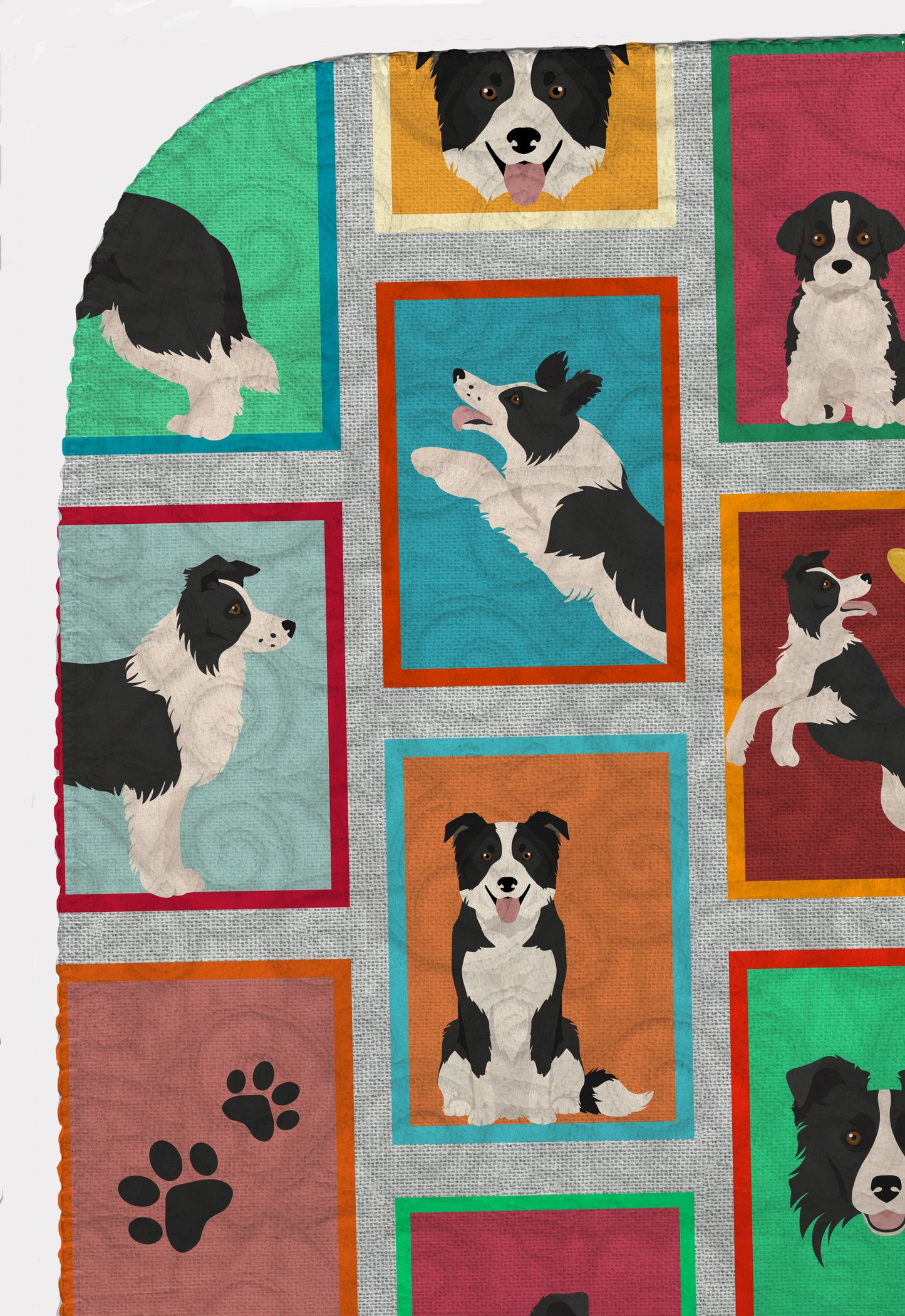 Lots of Border Collie Quilted Blanket 50x60