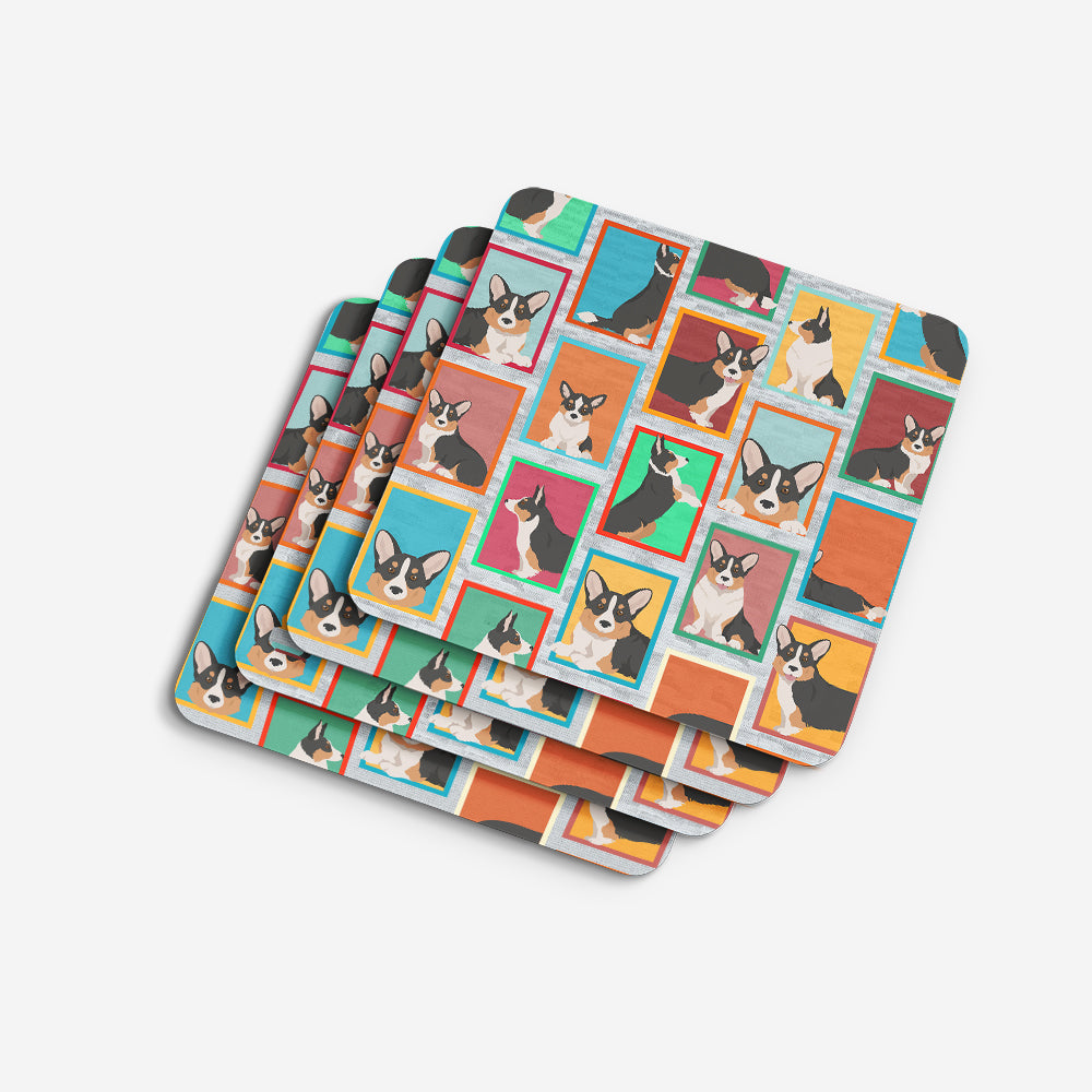 Lots of Tricolor Cardigan Corgi Foam Coasters