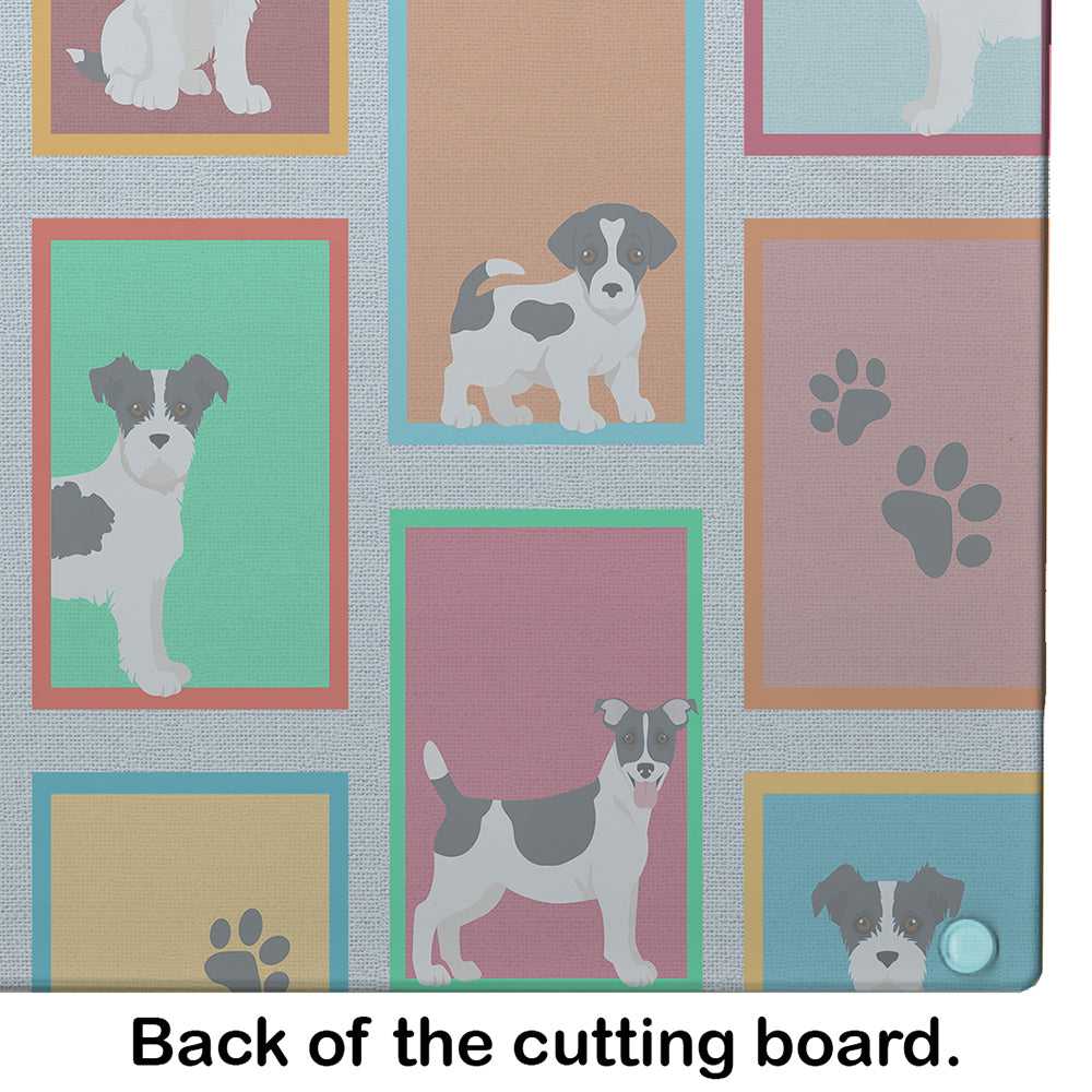 Lots of Jack Russell Terrier Glass Cutting Board