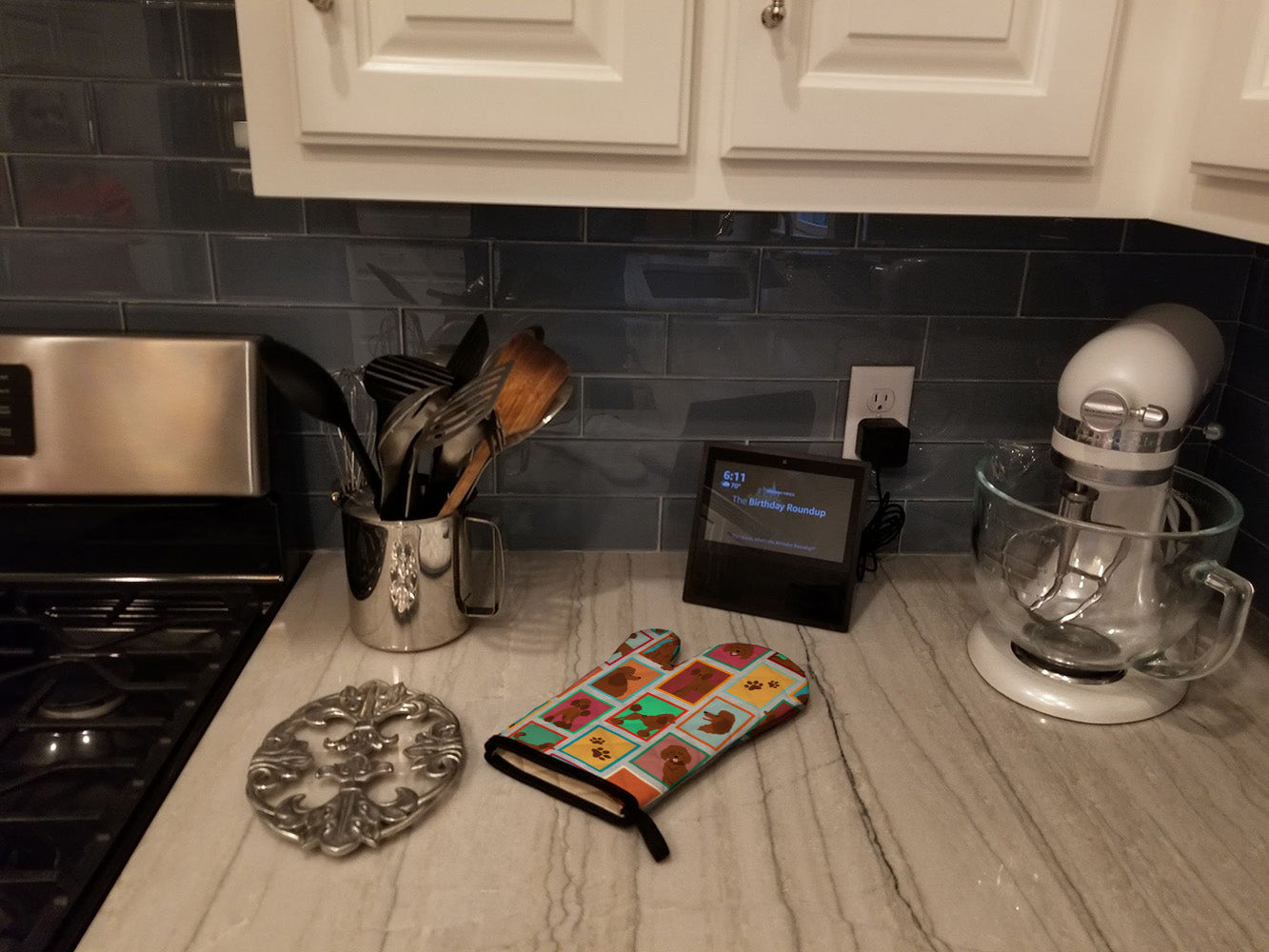 Lots of Chocolate Standard Poodle Oven Mitt