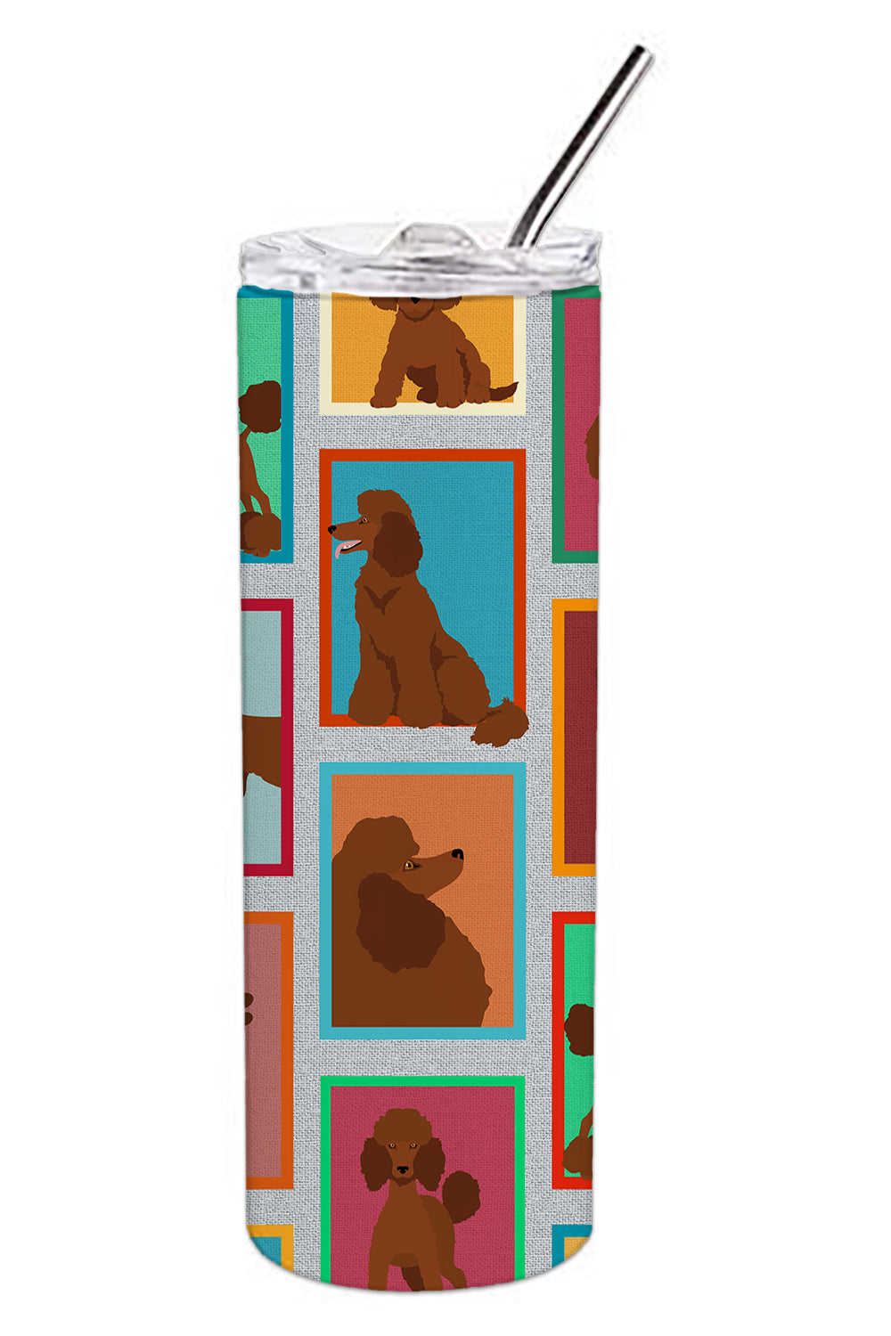 Lots of Chocolate Standard Poodle Stainless Steel Skinny Tumbler