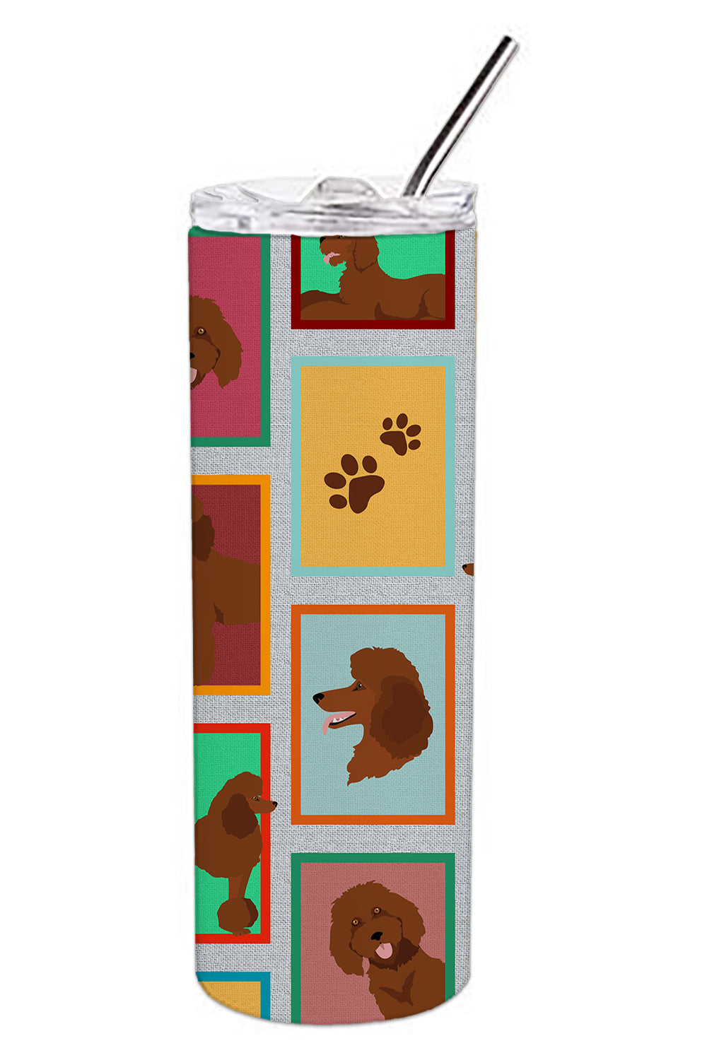 Lots of Chocolate Standard Poodle Stainless Steel Skinny Tumbler
