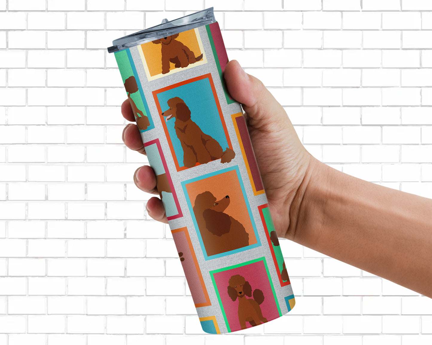 Lots of Chocolate Standard Poodle Stainless Steel Skinny Tumbler