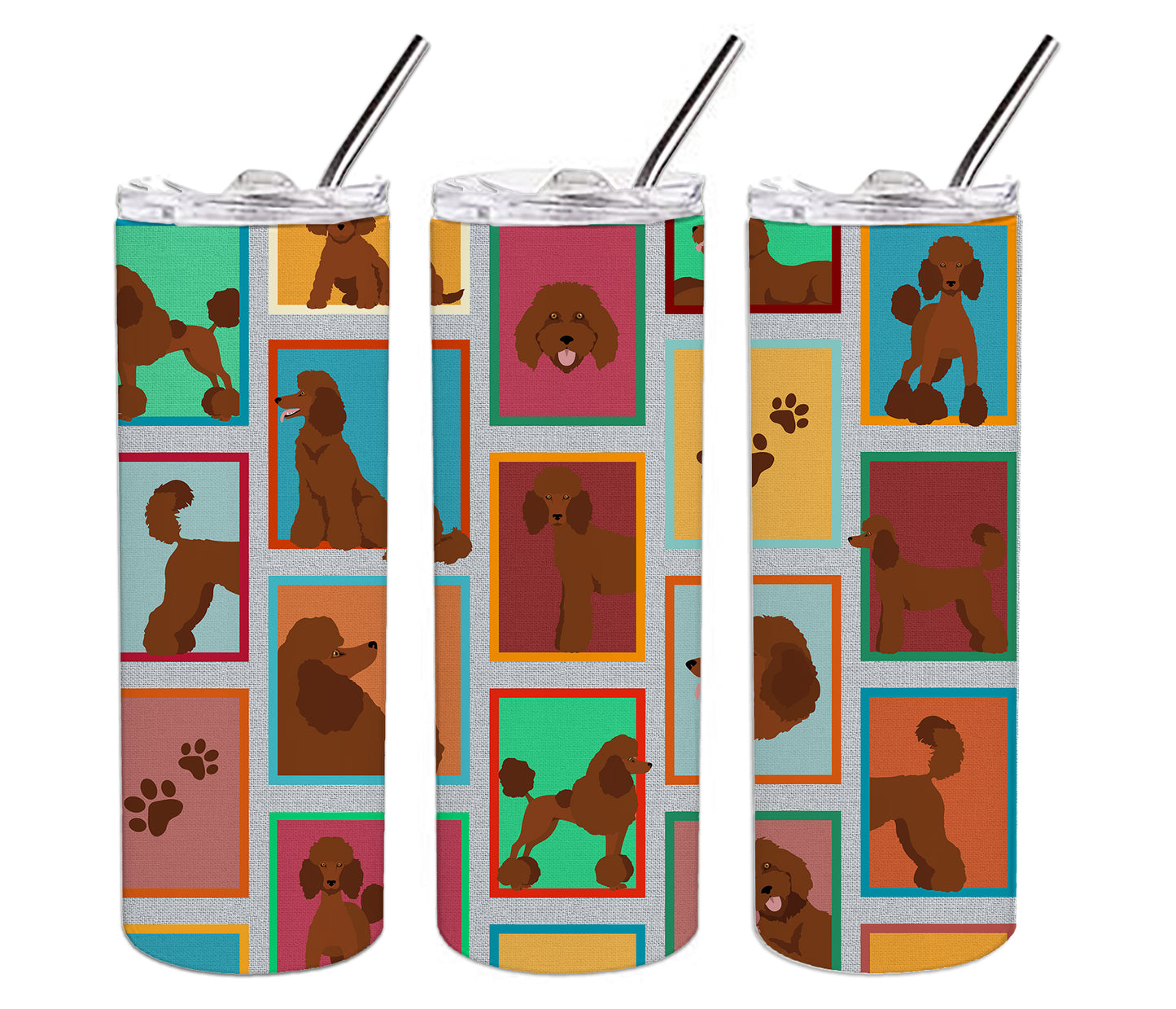 Lots of Chocolate Standard Poodle Stainless Steel Skinny Tumbler