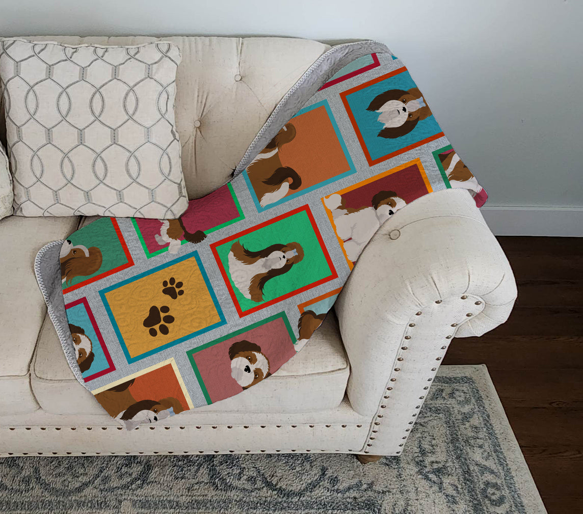 Lots of Shih Tzu Quilted Blanket 50x60
