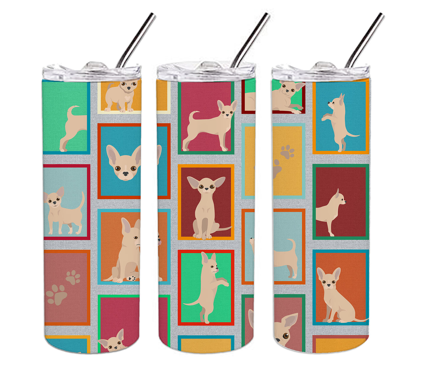 Lots of Chihuahua Stainless Steel Skinny Tumbler