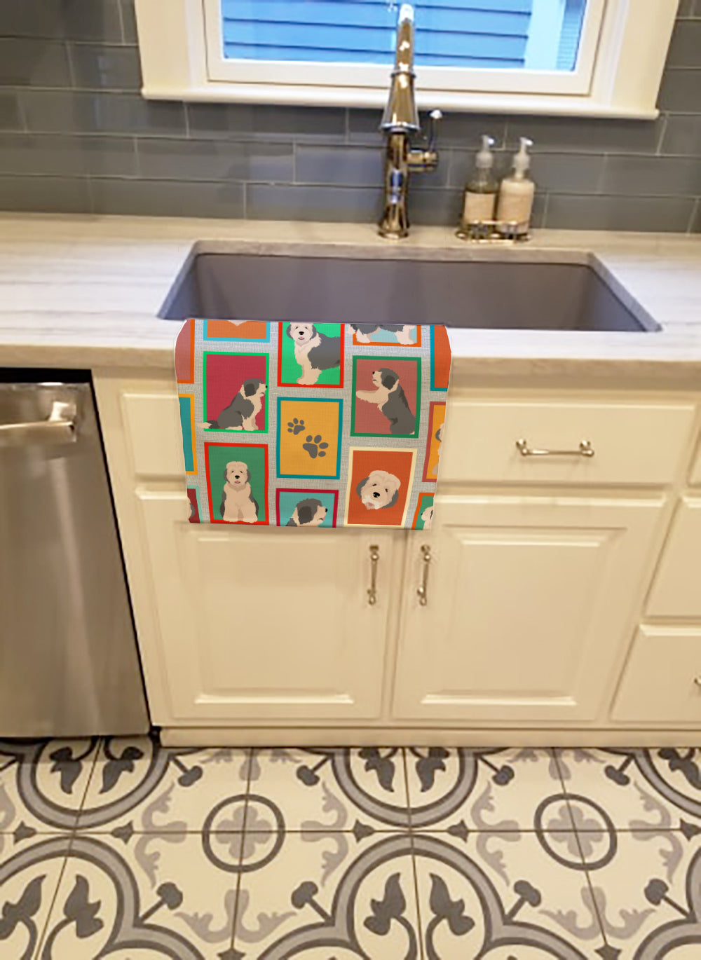 Lots of Old English Sheepdog Kitchen Towel