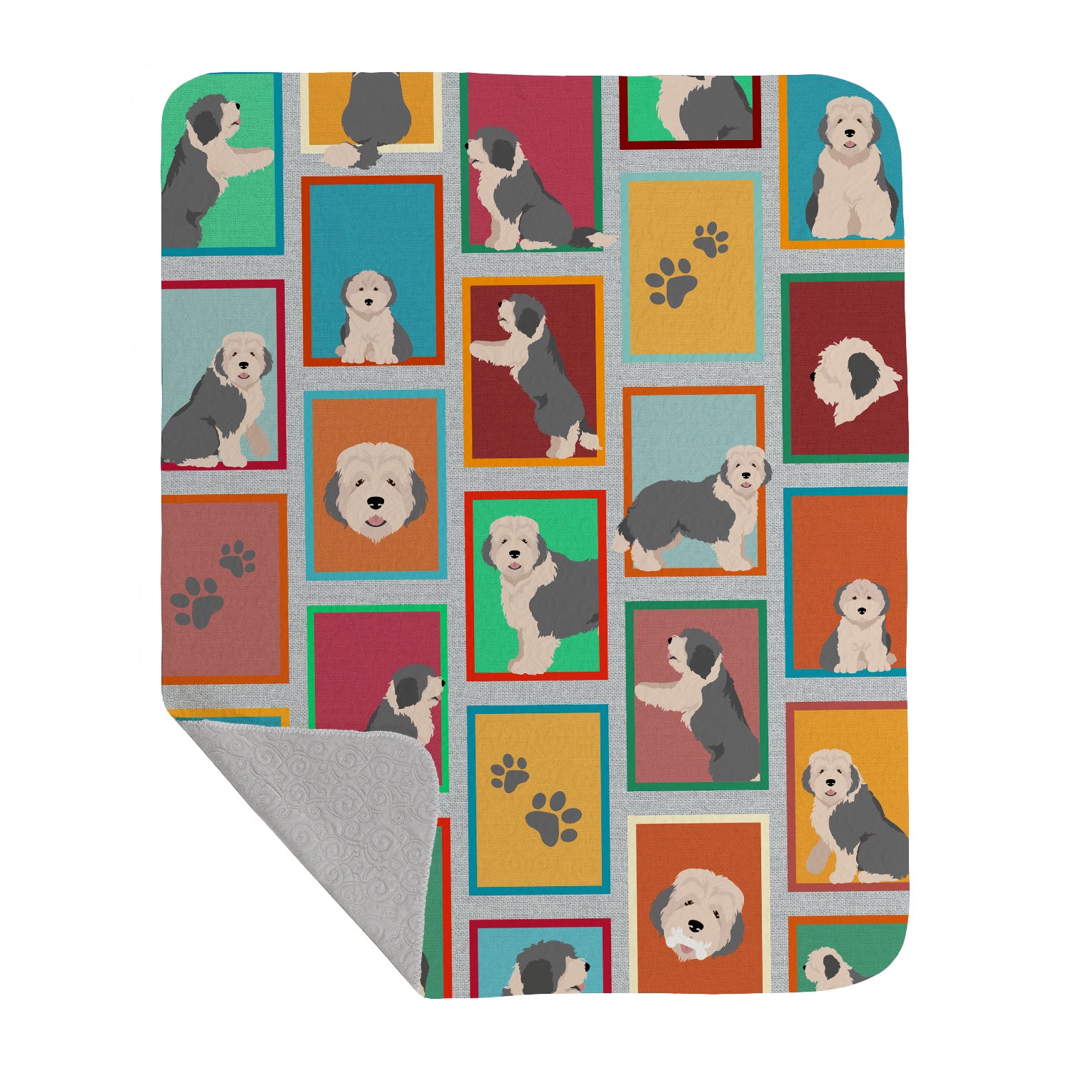 Buy this Lots of Old English Sheepdog Quilted Blanket 50x60