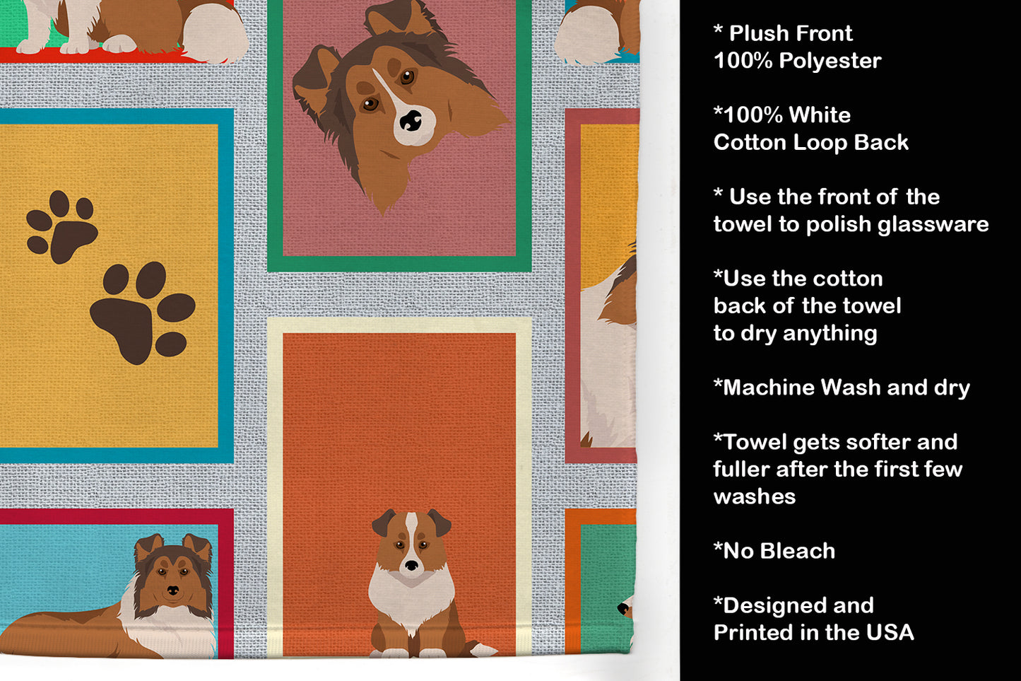 Lots of Sheltie Kitchen Towel