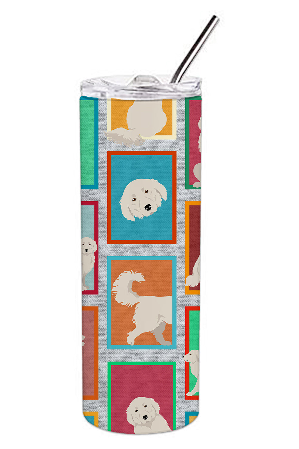 Lots of Great Pyrenees Stainless Steel Skinny Tumbler