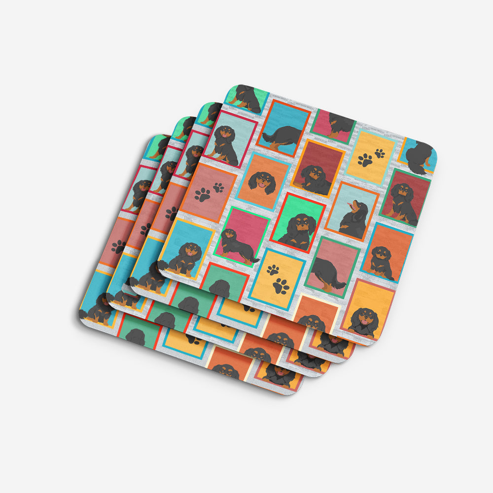 Lots of Black and Tan Cavalier King Charles Spaniel Foam Coasters