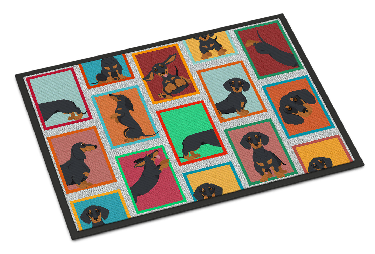 Buy this Lots of Black and Tan Dachshund Doormat