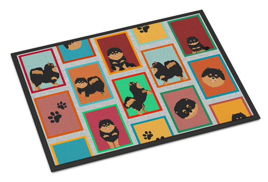 Buy this Lots of Black and Tan Pomeranian Doormat