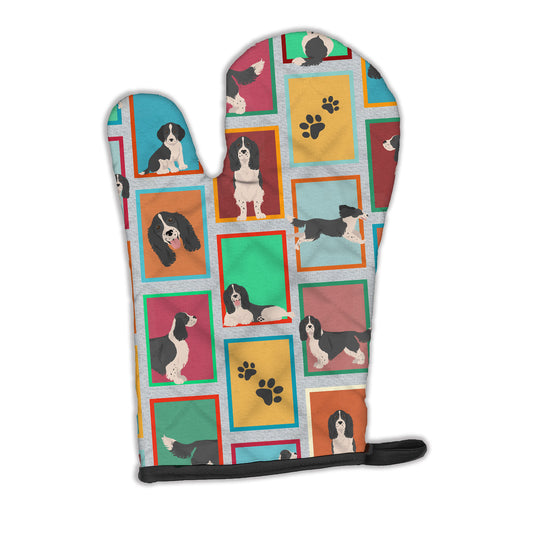 Buy this Lots of Black and White English Springer Spaniel Oven Mitt