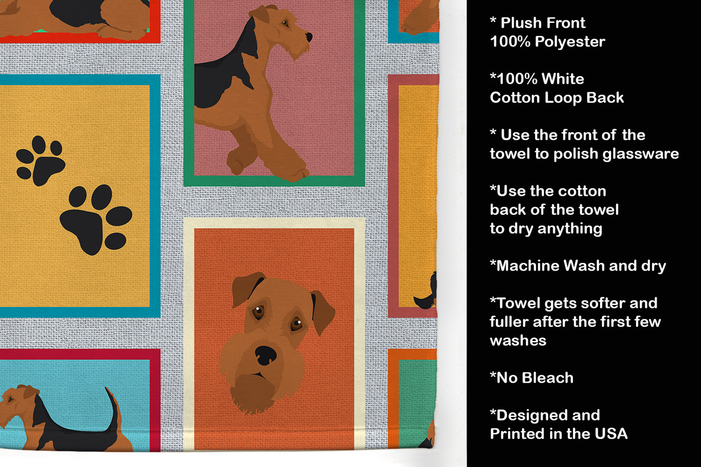 Lots of Airedale Terrier Kitchen Towel