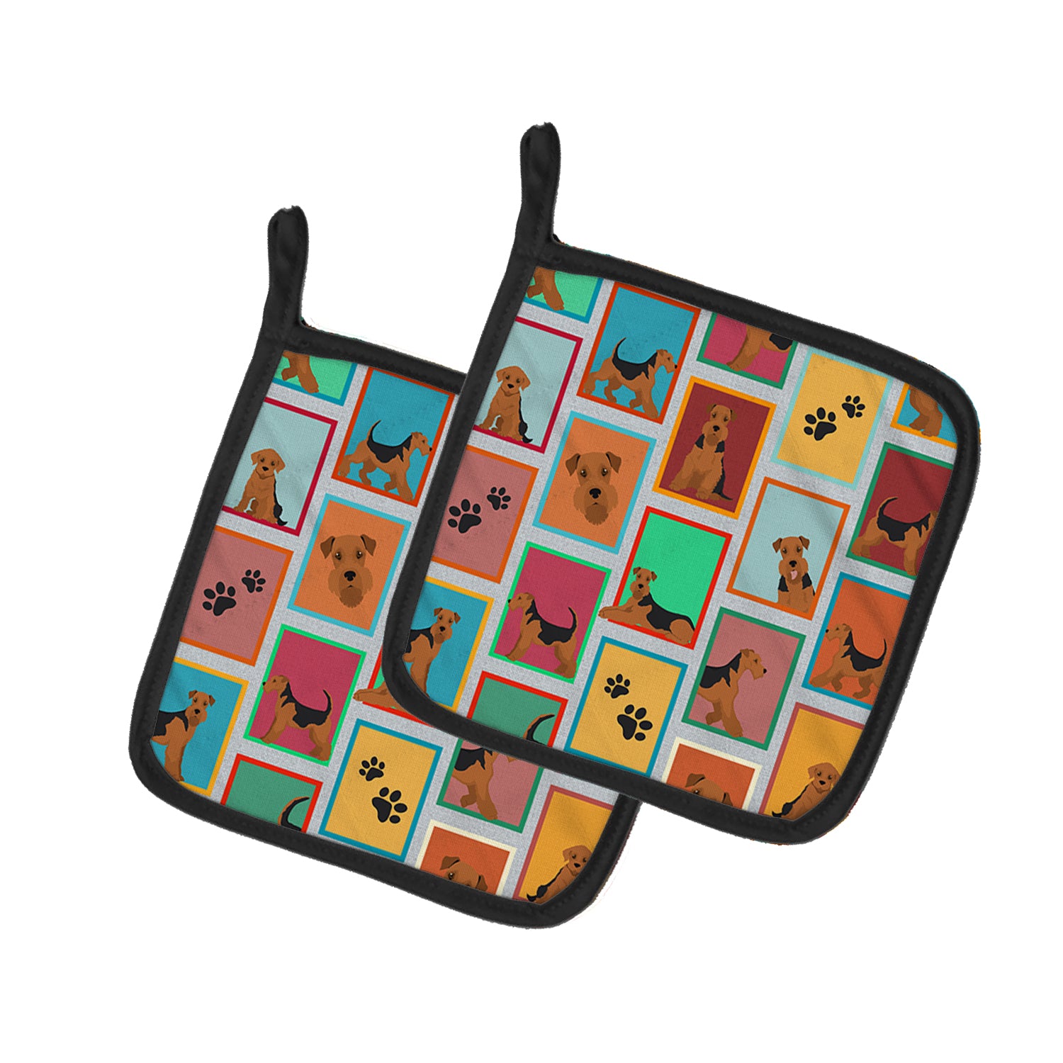 Buy this Lots of Airedale Terrier Pair of Pot Holders