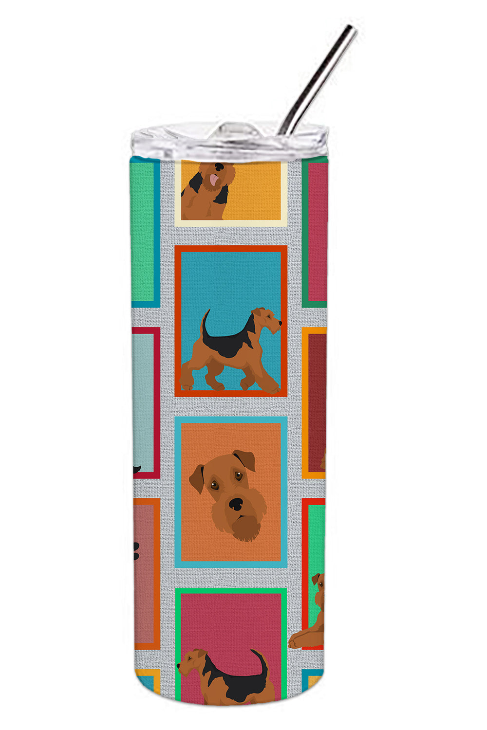 Lots of Airedale Terrier Stainless Steel Skinny Tumbler