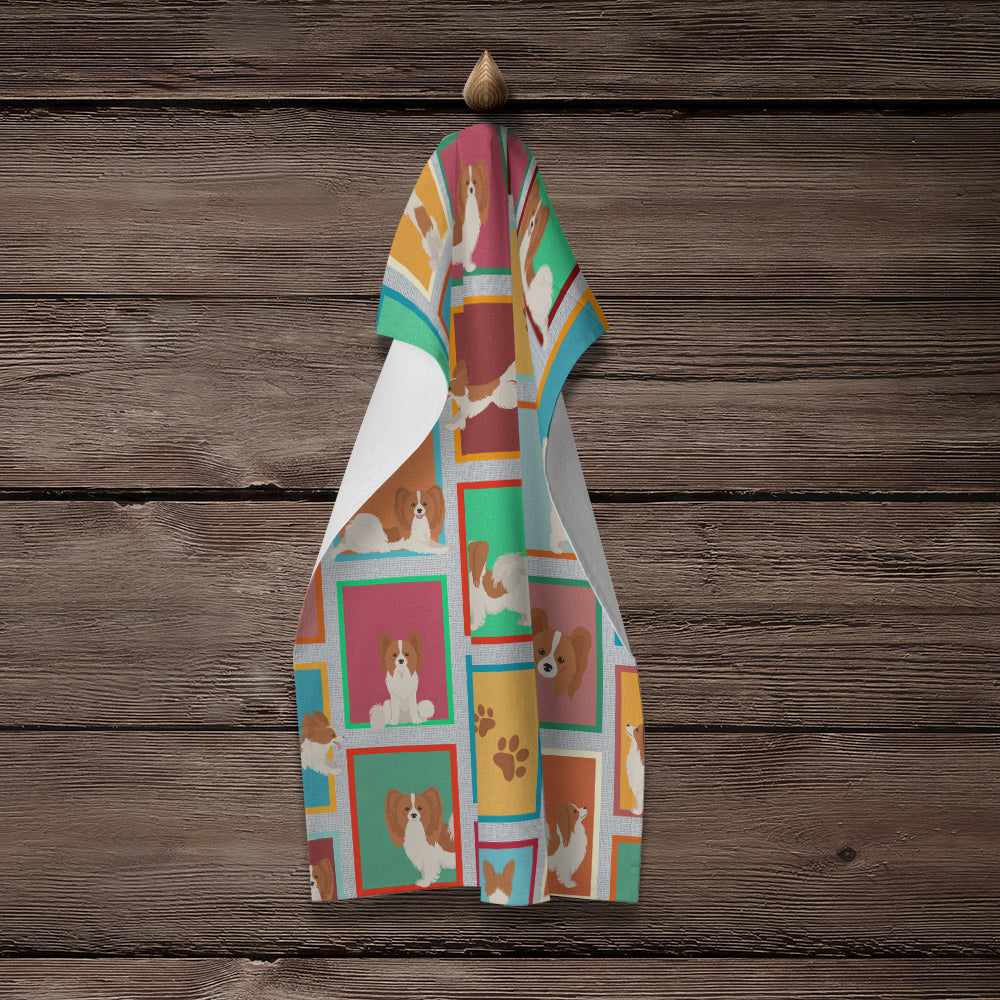 Lots of Red and White Papillon Kitchen Towel